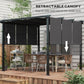 Metal Pergola, Outdoor Pergola with Retractable Canopy, for Garden, Patio, Backyard, Deck