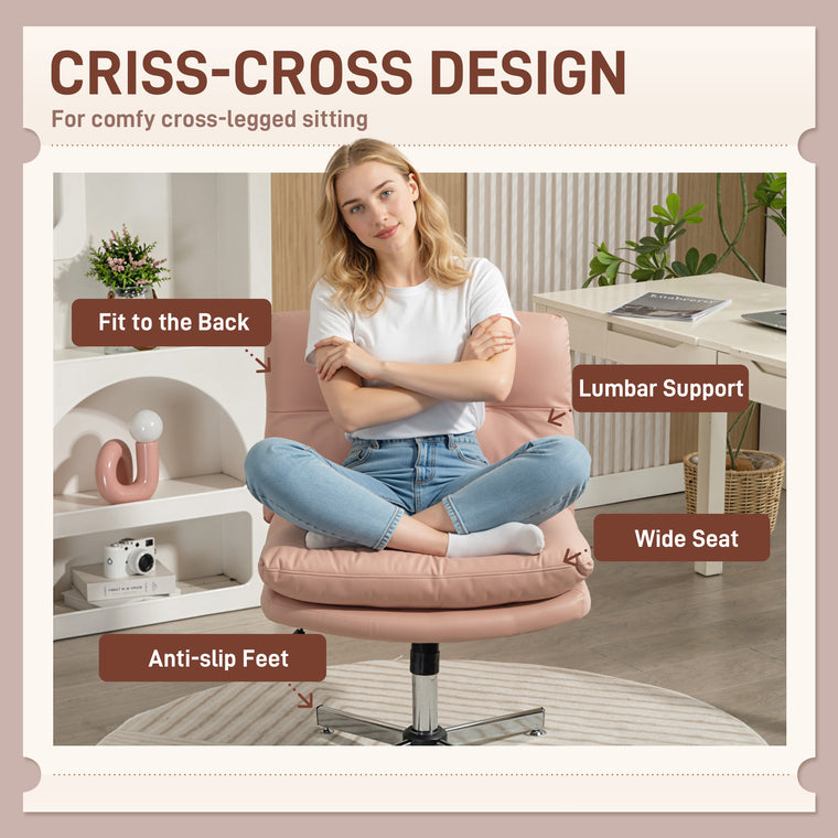 Armless Criss-Cross Office Chair with Tilt