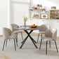 47" Round Kitchen Table for 4, Industrial Dining Table with Steel Legs for Dining Room, Grey Wood Grain and Black