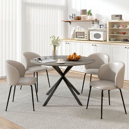 47" Round Industrial Dining Table for 4 - Grey and Black