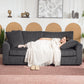 3 Seater Sofa, 83.5" Modern Upholstered Couch with Pocket Spring and 2 Scatter Cushions for Living Room, Dark Grey