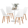 Round Dining Set for 4 with Pedestal Base - White