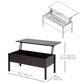 39" Modern Lift Top Coffee Table with Hidden Storage Compartment, Center Table for Living Room, Coffee