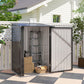 Garden Tool Storage Shed, Small Steel Shed with Lockable Door for Garden & Patio, Galvanized Steel Construction, Dark Gray