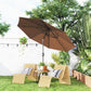 10' x 8' Round Market Umbrella, Patio Umbrella with Crank Handle and Tilt, Outdoor Parasol for Garden, Bench, Lawn, Coffee