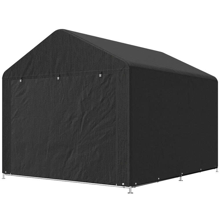 6.6' x 7.8' Galvanized Steel Bike Storage Shed with Roll-Up Door