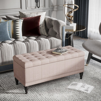 42" Tufted Storage Bench with Soft-Close Lid