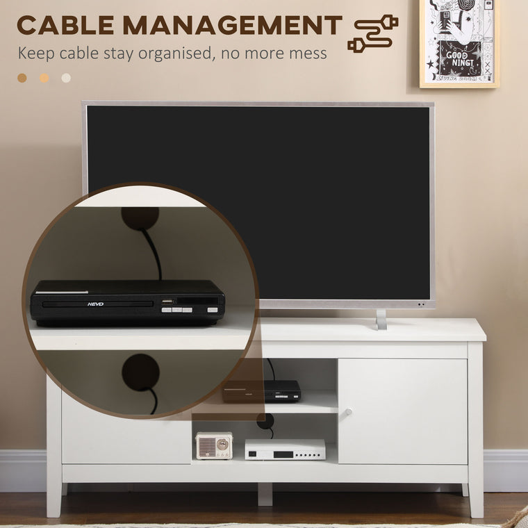 47.2" TV Stand with Storage Cupboards - White