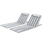 2 Pieces Beach Lounge Chair, Outdoor Folding Chaise Lounge Set w/ Pillow for Sunbath, Snap, Beige