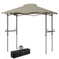 5 x 8.5 ft Pop Up Grill Gazebo with 2 Shelves, UPF 50+ Outdoor Instant Canopy Portable Shelter with Carry Bag, Khaki