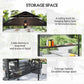 8' x 5' Barbecue Gazebo, 2-Tier BBQ Gazebo with 2 Side Shelves, Storage Basket, Hanging Hooks, Dark Grey