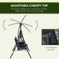 2 Person Covered Porch Swing Patio Swing with Pivot Storage Table, Cup Holder, & Adjustable Overhead Canopy, Black
