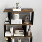 5-Tier Bookshelf, Geometric S-Shaped Bookcase, Tall Narrow Display Shelf for Living Room, Study Room, Rustic Brown