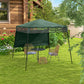 7' x 7' Green Pop-Up Canopy Tent with Backpack & Inclined Legs
