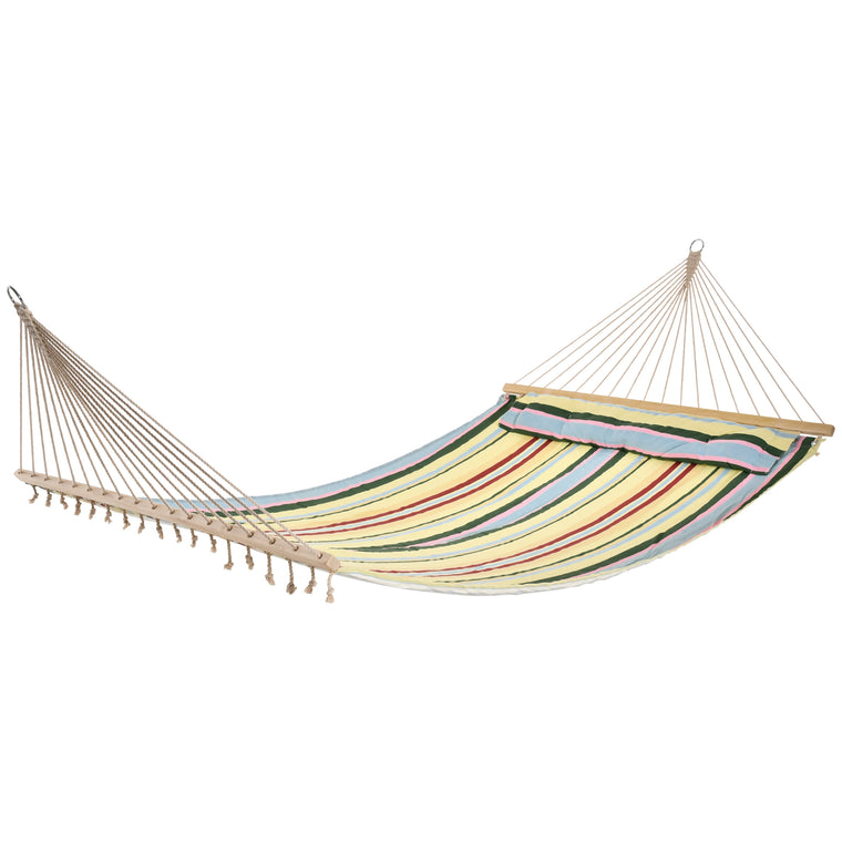 83" Double Outdoor Hammock Bed with Pillow - Red Stripe