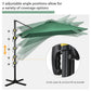 8' x 8' Square Cantilever Umbrella with 360° Rotation, Aluminum Outdoor Cantilever Market Parasol with Crank & Tilt, Garden Sun Canopy Shelter with Cross Base, Green