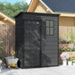 5 x 3FT Garden Shed with Floor, Outdoor Storage Shed with Lockable Door, Window and Vent for Backyard, Patio, Dark Grey
