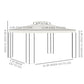 10' x 13' Outdoor Gazebo, Double Roof Patio Gazebo Canopy Shelter with Screen Decorate Corner Frame, White