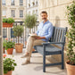 Outdoor Bench, HDPE Weatherproof Garden Bench, 2-Person Garden Seating with Slatted Seat