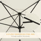 6.5x10ft Rectangle Aluminum Tilt Patio Umbrella, Garden Market Parasol, Outdoor Sunshade Canopy with Crank, Cream White