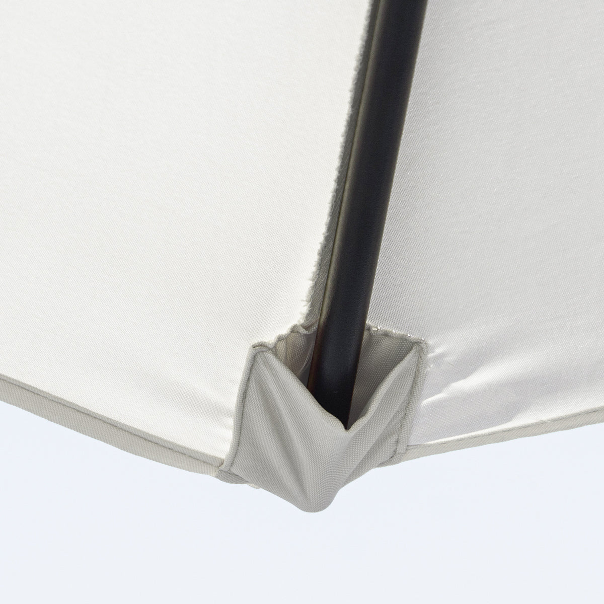 8.5' Cream White Round Aluminum Parasol with Crank Handle
