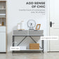 Modern Console Table with 2 Drawers, 2 Tier Entryway Table with storage Shelf, Narrow Sofa Table for Living Room, Hallway, White