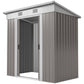 6' x 4' Outdoor Storage Shed, Metal Garden Tool Storage House Organizer with Lockable Sliding Doors and Vents for Backyard Patio Lawn, Light Grey
