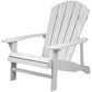 Wood Adirondack Chair, Outdoor Patio Muskoka Chair with Slatted Design for Deck, Garden, Backyard, Fire Pit, White