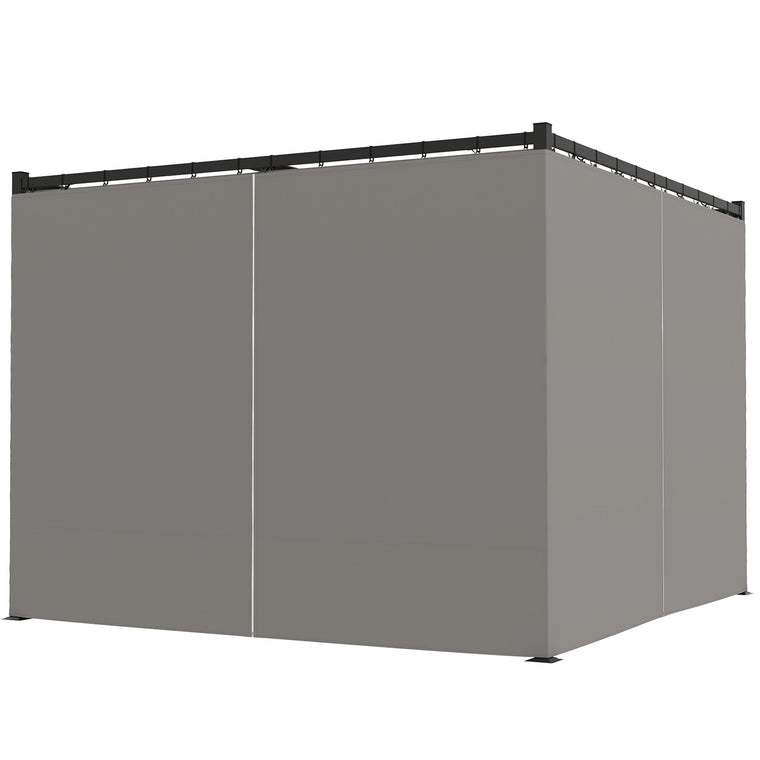 10' x 10' Light Grey Retractable Pergola with Sidewalls
