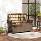 2-In-1 Outdoor Storage Bench, 29 Gallon Wicker Deck Box with Handles and Cushion, Tan