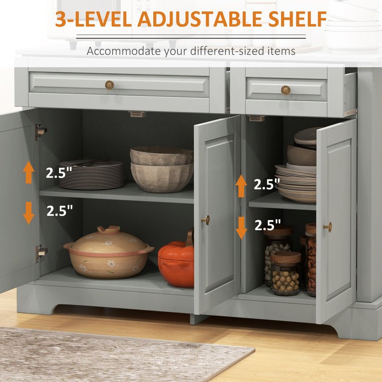 Sideboard Buffet Cabinet with 2 Drawers - Grey
