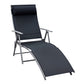 Outdoor Folding Chaise Lounge Chair Steel Portable Recliner with 7 Adjustable Backrest Positions, Red
