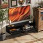 Floating TV Stand with Storage Cupboards for 45, 55, 65in TVs, Wall Mounted TV Console Entertainment Unit, Black