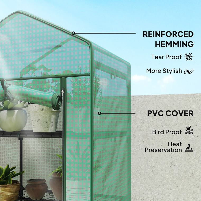 27.25" x 76" 5-Tier Mini Greenhouse with Steel Frame