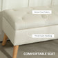 Storage Ottoman with Lid, Velvet Upholstered Storage Bench with Wood Legs for Living Room, Cream White
