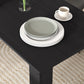 47" Kitchen Table for 4-6 People, Dining Table with Wood Effect for Dining Room, Black
