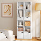 6-Tier Bookcase, Tall Narrow Bookshelf with Drawer and Door, White