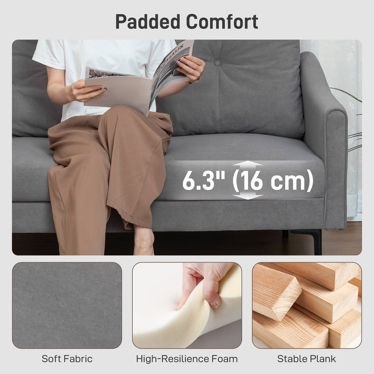 2-Seater Button-Tufted Sofa