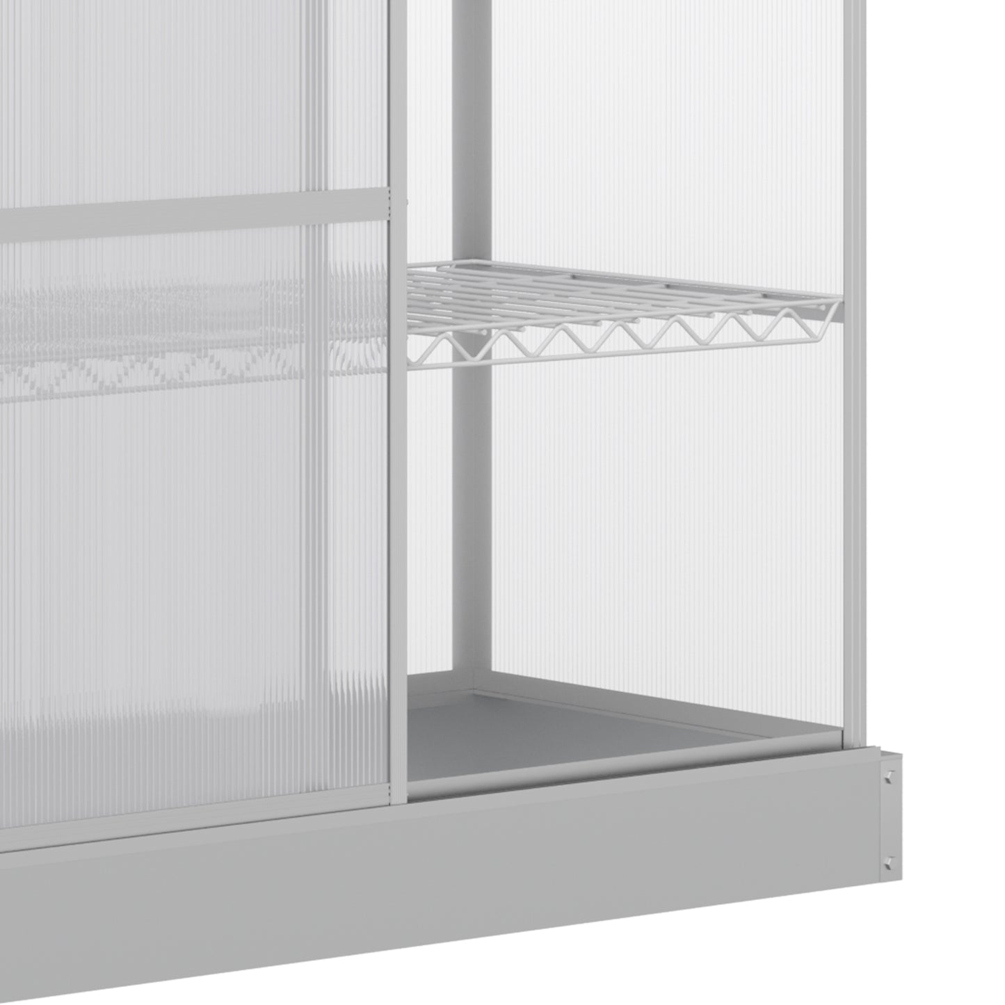 Aluminum Cold Frame Greenhouse, Raised Planter Bed Protection with Openable Top and 2 Shelves for Outdoor Indoor