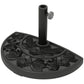 21 lbs Resin Half Umbrella Base, Concrete Half Umbrella Stand Outdoor Umbrella Base with Flower-Leaf Design, Patio Umbrella Stand for Outdoor Lawn Poolside, Black