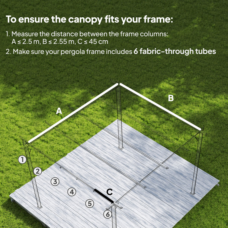 10' x 10' Coffee Retractable Pergola Canopy Replacement