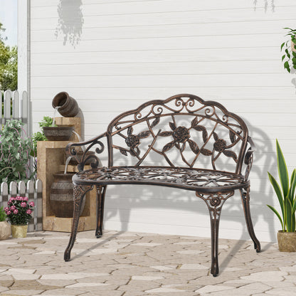 Bronze Cast Aluminum 40" Garden Loveseat Bench