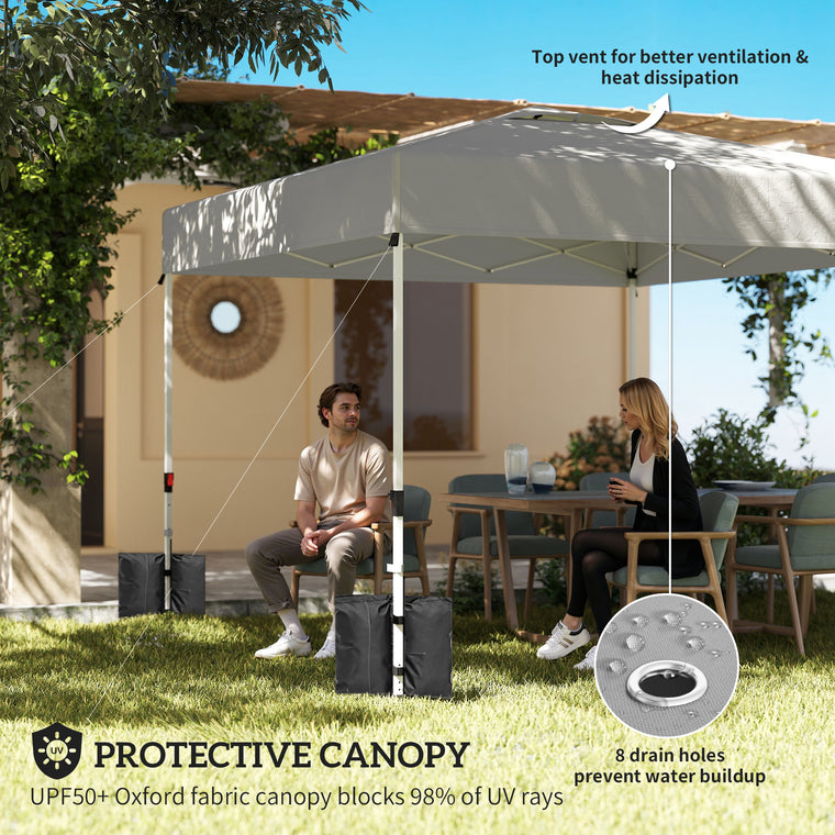 9.6' x 9.6' Light Grey Pop-Up Canopy Tent with 3 Sidewalls