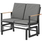 Outdoor Glider Bench for 2 Person, Patio Glider Loveseat with Thick Cushions for Garden Balcony Porch, Dark Grey