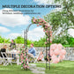 7.5 ft Steel Garden Arch, Outdoor Trellis Arbor with Scrollwork for Climbing Plants, Wedding Arch, Black