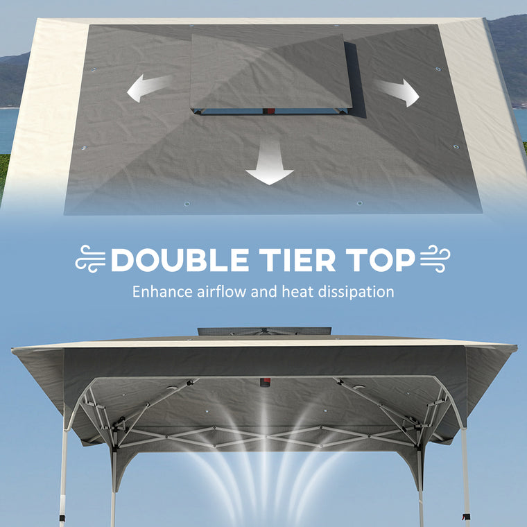 11.5' x 11.5' Dark Grey 2-Tier Pop-Up Canopy Tent