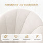 Modern Dining Chairs Set of 4, Upholstered Dining Room Chairs with Metal Legs, Shell Backrest, Padded Seat, Cream White