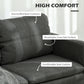 53" 2 Seat Sofa, Upholstered Two Seater Couch with Sturdy Steel Legs for Bedroom, Living Room, Dark Grey