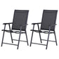 Outdoor Dining Chairs Set of 2, Folding Patio Dining Set with Texteline and Steel Frame for Park Convenient Seat