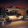 10' x 13' Dark Grey Pergola with Sliding Roof & LED Lights